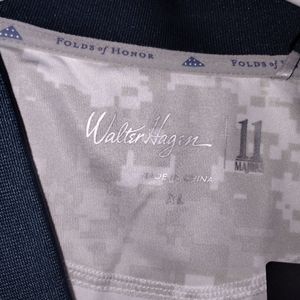 Walter Hagen Folds of Honor Mens XL Golf Shirt SPF White Teal Color BNWT